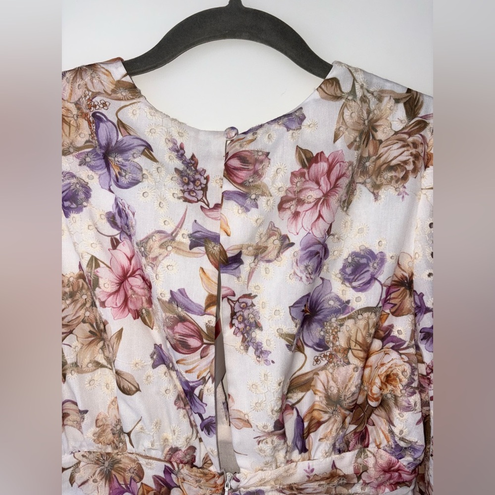 Line & Dot Floral Ruffle Mini Dress - Picture 9 of 11
